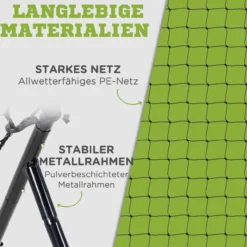 HOMCOM Baseball Rebounder, Tragebar Fußball Rebounder mit Schlag-Zone, Schwarz