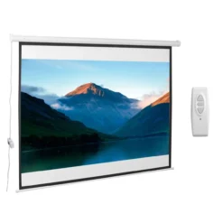 HOMCOM Beamer Leinwand Elektrisch 203 x 152cm Projektionsleinwand mit Fernbedienung