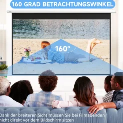 HOMCOM Beamer-Leinwand Elektrisch 266 x 149 cm 16:9 Projektionsleinwand, Metall
