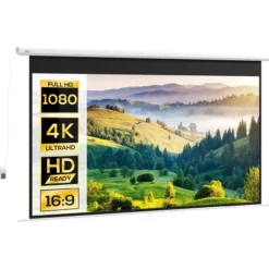 HOMCOM Beamer-Leinwand Elektrisch 266 x 149 cm 16:9 Projektionsleinwand, Metall