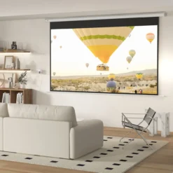 HOMCOM Beamer-Leinwand Elektrisch 266 x 149 cm 16:9 Projektionsleinwand, Metall