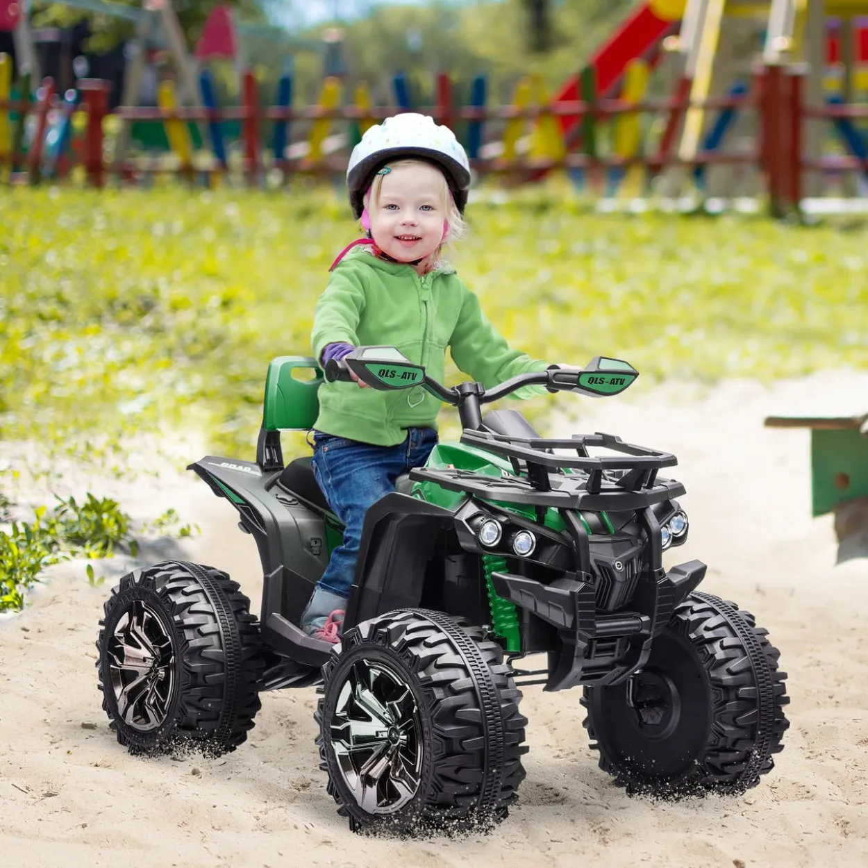 HOMCOM Elektro-Quad Kinderquad mit Scheinwerfer Kindermotorrad mit USB-Anschluss