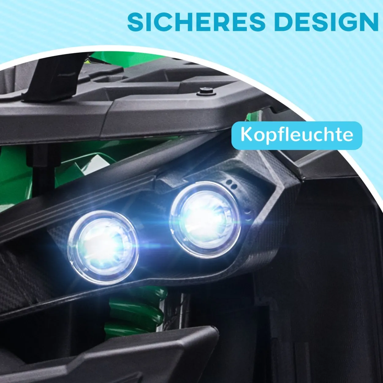 HOMCOM Elektro-Quad Kinderquad mit Scheinwerfer Kindermotorrad mit USB-Anschluss