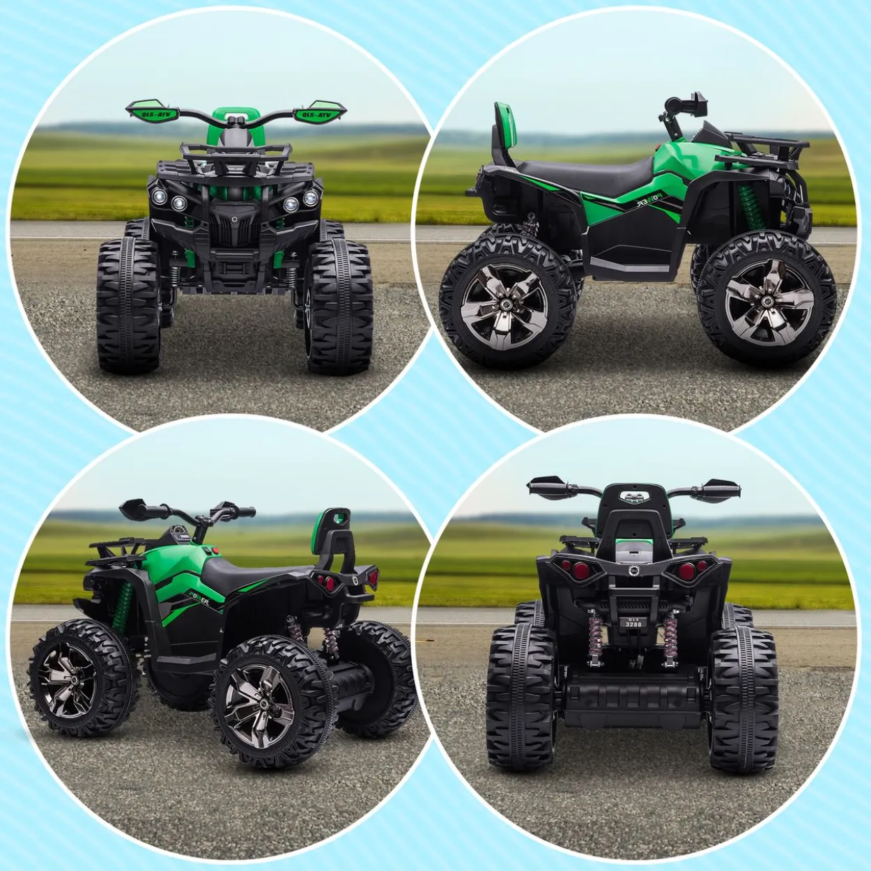 HOMCOM Elektro-Quad Kinderquad mit Scheinwerfer Kindermotorrad mit USB-Anschluss