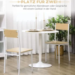 HOMCOM Esstisch, Runder Küchentisch, Rutschfester Esszimmertisch für 2 Personen