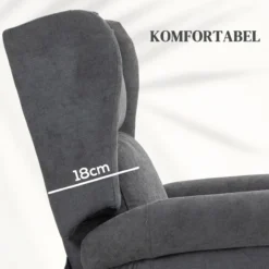 HOMCOM Fernsehsessel mit Aufstehhilfe Relaxsessel mit Liegefunktion Seitentasche