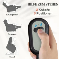 HOMCOM Fernsehsessel mit Aufstehhilfe Relaxsessel mit Liegefunktion Heizfunktion