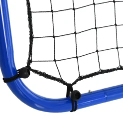 HOMCOM Fußball Rebounder Kickback Tor beidseitiger Rückprallwand Netz Stahl