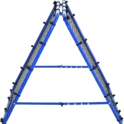 HOMCOM Fußball Rebounder Kickback Tor beidseitiger Rückprallwand Netz Stahl