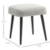 HOMCOM Fußhocker Sitzhocker Quadratischer Schminkhocker mit Kaschmir-Optik