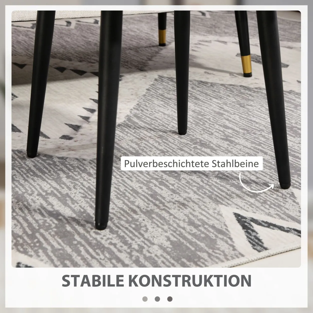 HOMCOM Fußhocker Sitzhocker Quadratischer Schminkhocker mit Kaschmir-Optik