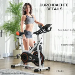 HOMCOM Heimtrainer Fahrrad Hometrainer Fahrrad mit LCD-Display, verstellbar Sitz
