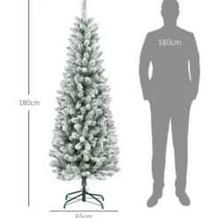 HOMCOM Künstlicher Weihnachtsbaum, 180 cm Christbaum mit 479 Spitzen, Grün