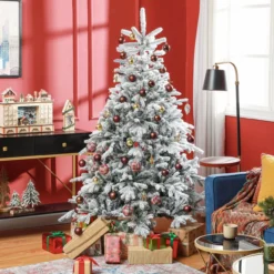 HOMCOM künstlicher Weihnachtsbaum, 180 cm Christbaum mit 1321 Spitzen, Grün