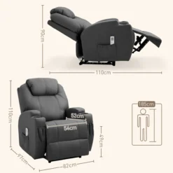 HOMCOM Relaxsessel mit Massagefunktion, Elektrisch TV-Sessel mit Liegefunktion