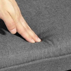 HOMCOM Schaukelstuhl Schwingsessel mit Hocker Relaxsessel mit Leinenoptik