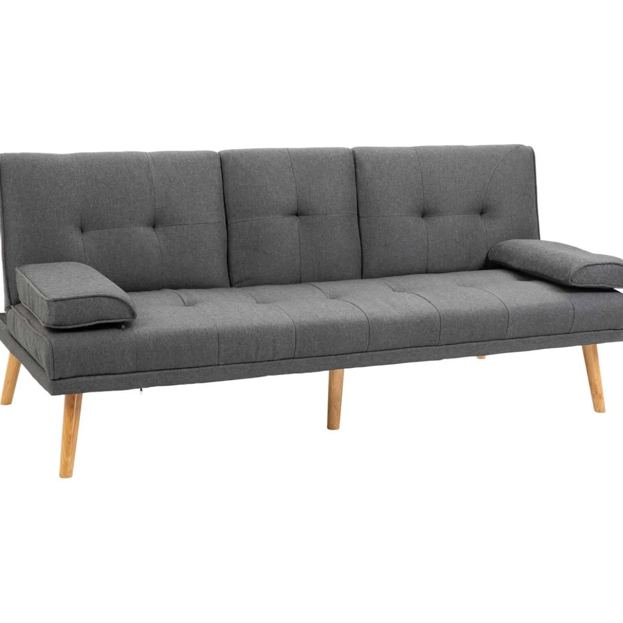 HOMCOM Schlafsofa 3-Sitzer-Sofa Bettsofa mit Klappbarem Tisch, Leinenoptik