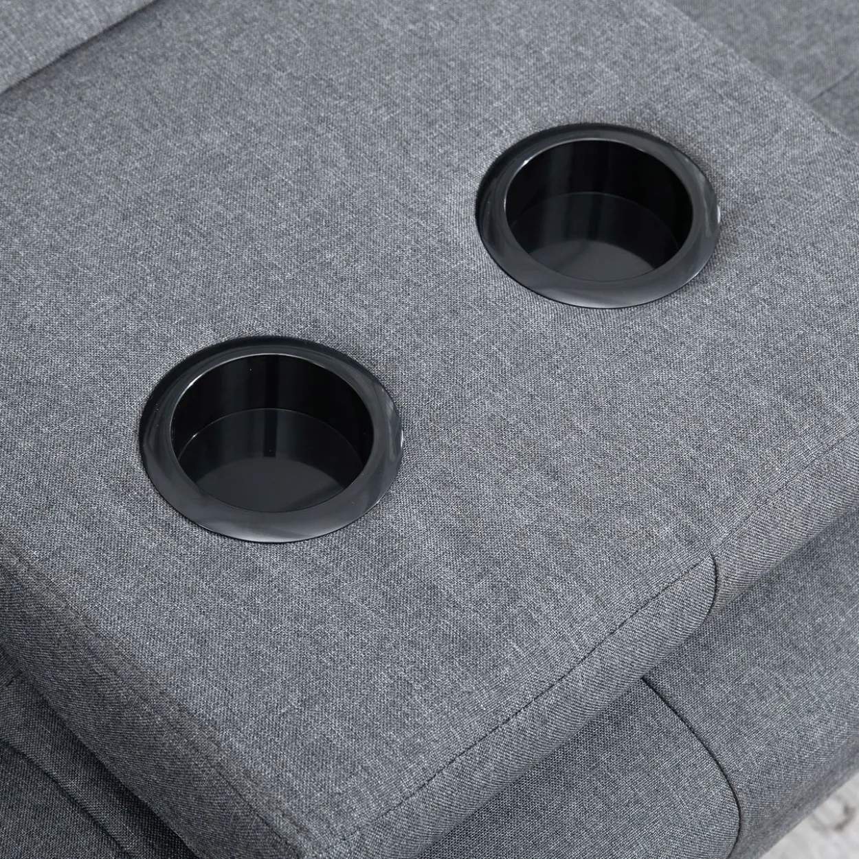 HOMCOM Schlafsofa 3-Sitzer-Sofa Bettsofa mit Klappbarem Tisch, Leinenoptik