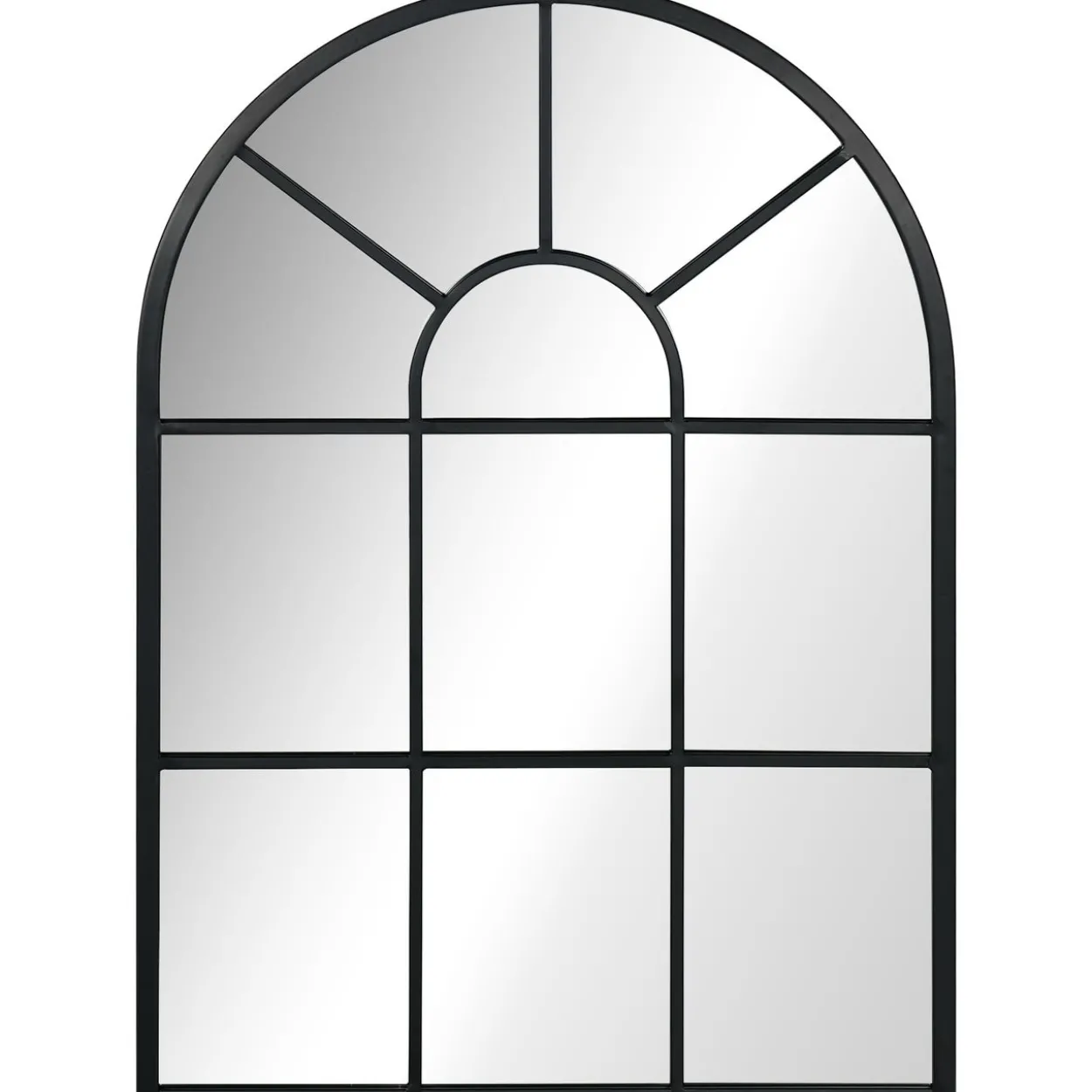 HOMCOM Wandspiegel Fensterspiegel 70 x 50 cm Dekorativ Spiegel mit Metallrahmen