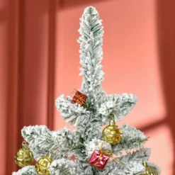 HOMCOM Weihnachtsbaum 150cm Künstlich Kieferbaum mit Kunstschnee 358 Astspitzen