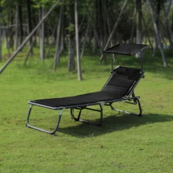 HOMECALL Klappbar-Gartenliege Sonnenliege Liegestuhl, Textilene Mit Dickem Schwamm, bis 180KG