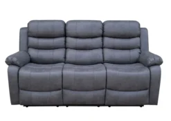 Home Cinema Relaxsofa Set 3-tlg. mit 5 Relaxfunktionen und Mittelkonsole - Dunkelgrau