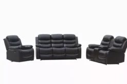Home Cinema Relaxsofa Set 3-tlg. mit 5 Relaxfunktionen und Mittelkonsole – Dunkelbraun