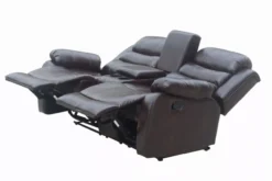 Home Cinema Relaxsofa Set 3-tlg. mit 5 Relaxfunktionen und Mittelkonsole – Dunkelbraun