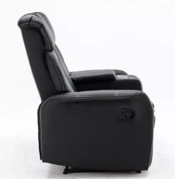 Home-Cinema 2-Sitzer mit Getränkehalter & Ablagefach, ca. 162 x 92 x 108 cm - Schwarz