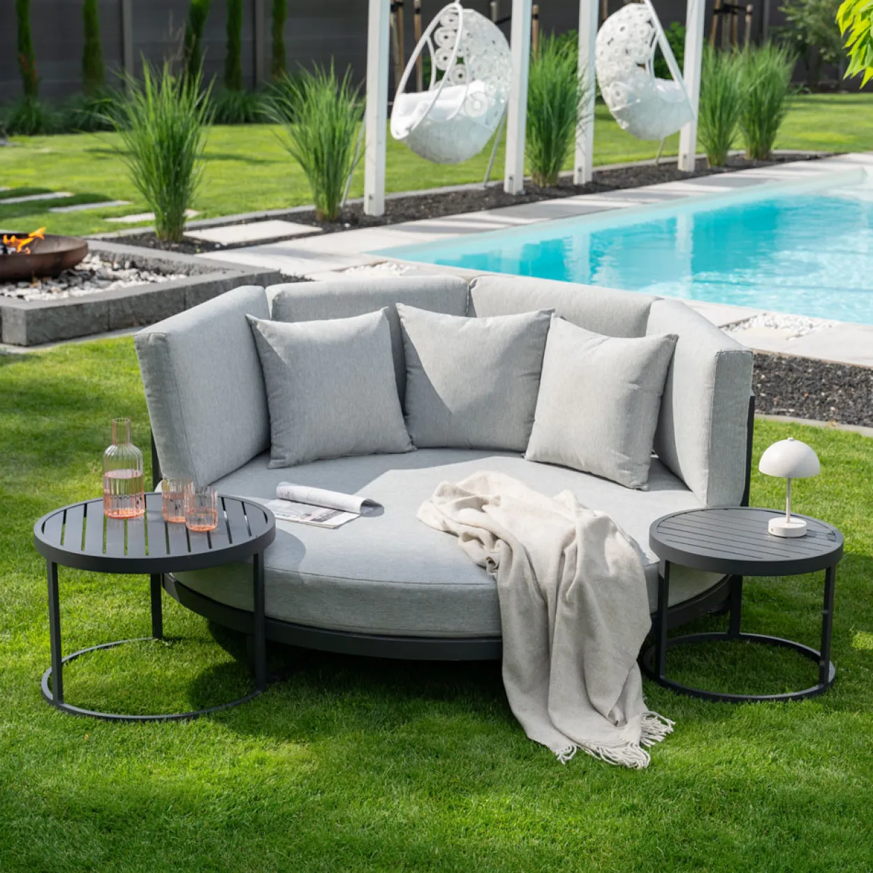 HOME DELUXE Daybed Outdoor FLORIDA - Grau