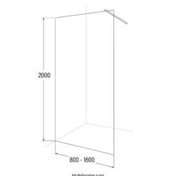 HOME DELUXE Duschabtrennung BAKI Aluminium - 120 x 200 cm
