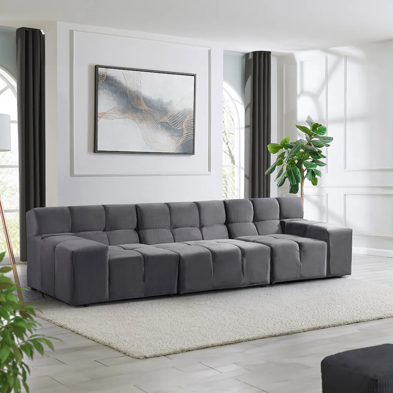 Home Deluxe Modulares Sofa ORLENA M Anthrazit 306 x 98
