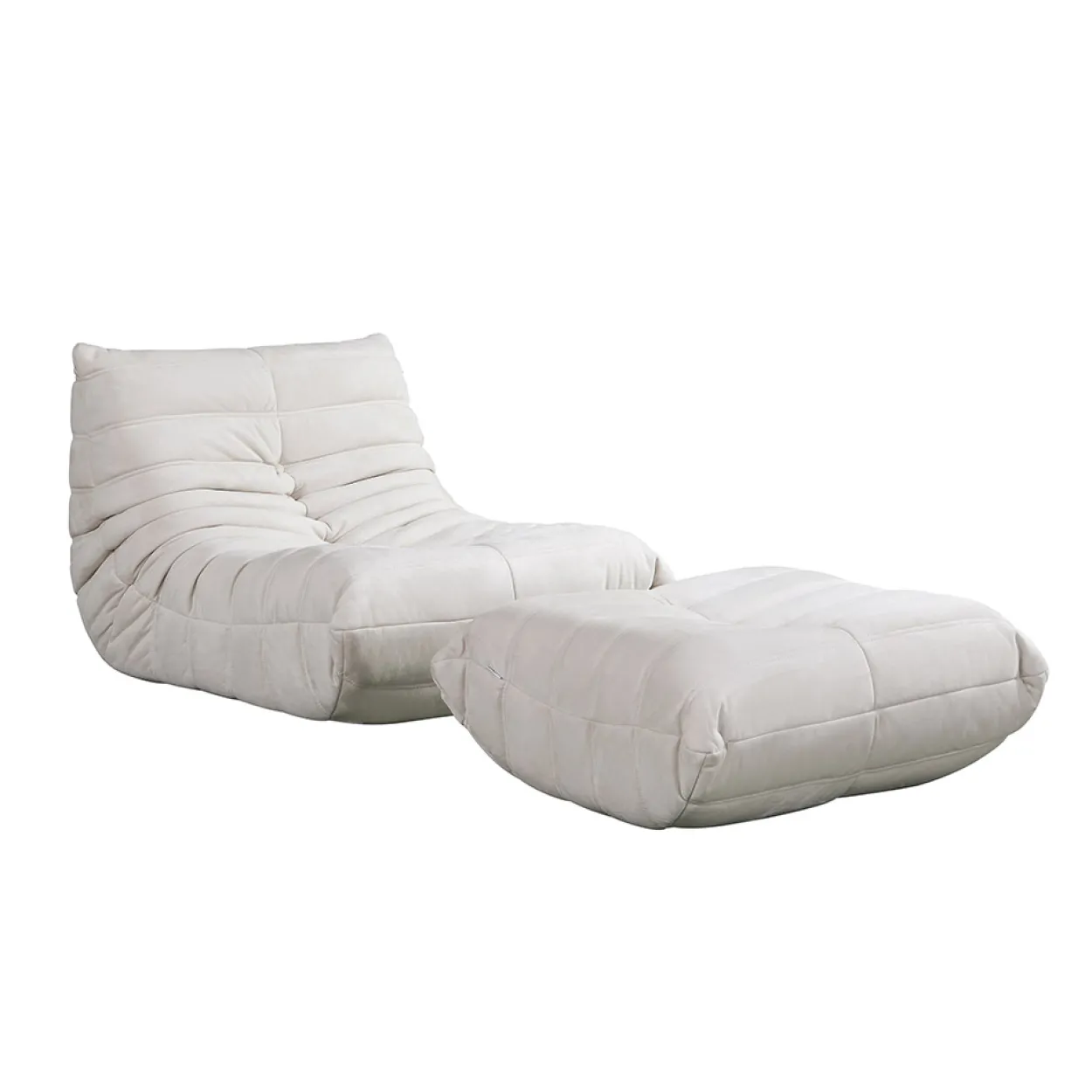 HOME DELUXE Relaxsessel mit Hocker CHILL - Beige