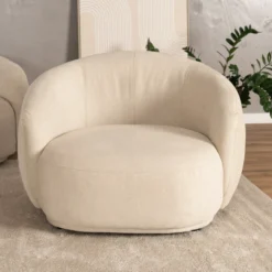 Home Deluxe Sessel Webstoff Beige CASARA - 99 x 72 x 104