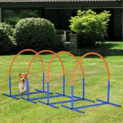 Hunde-Agility-Trainingsgeräte, Hund Agility Set, 4-teilges Steckhürdenset