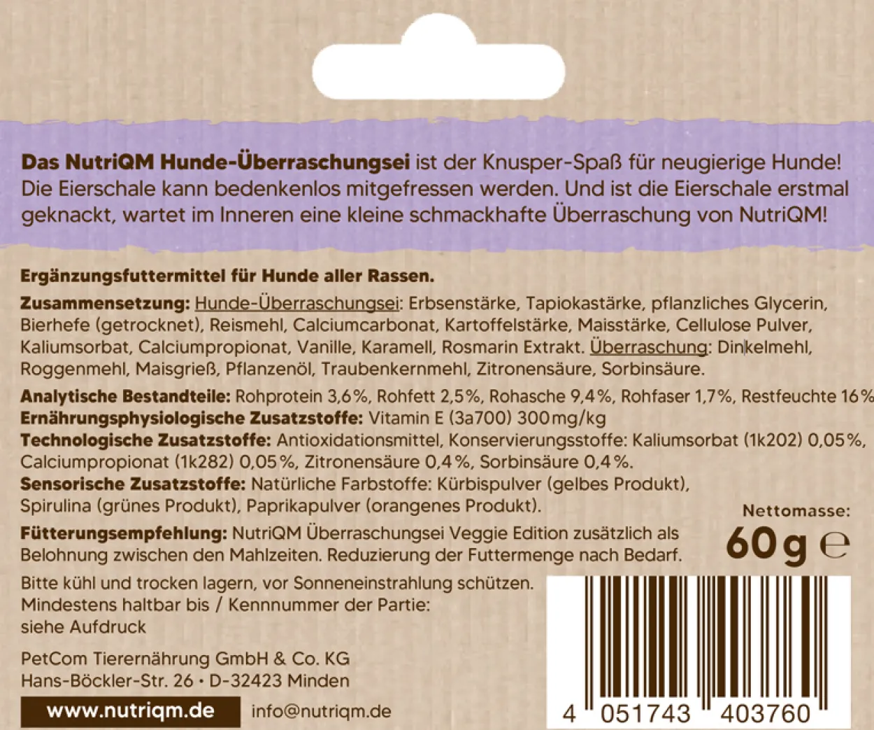 Hunde-Überraschungsei Veggie Edition 5 x 60g