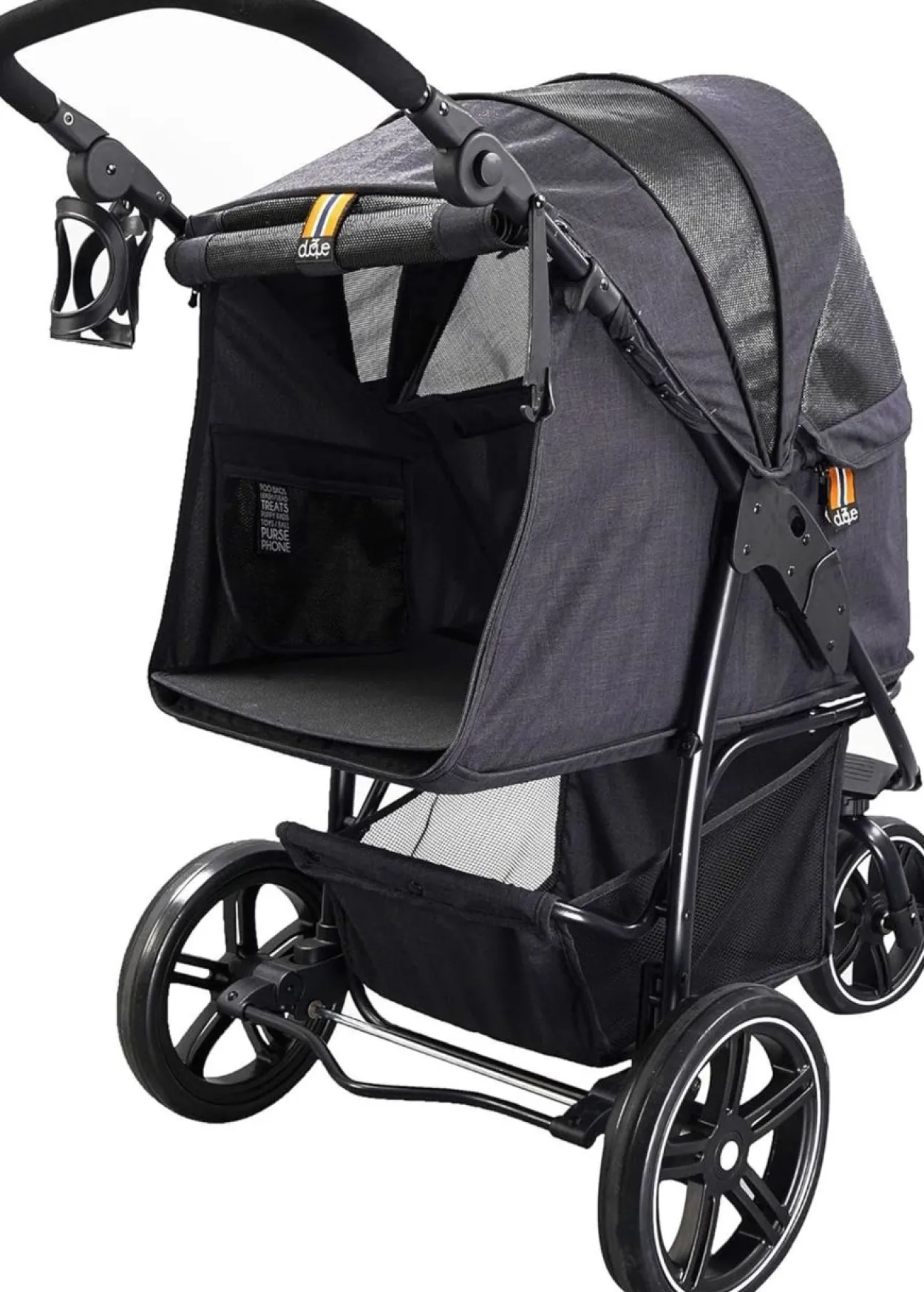 Hundebuggy Cooper schwarz bis 32 kg, faltbarer Hundewagen