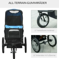 Hundebuggy mit Reflektoren, Faltbarer Katzenbuggy für Kleine Mittle Hunde