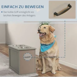 Hundenapf, Futterstation mit Stauraum, Hunde Fressnapf mit 2 Schüsseln