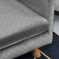 Hundesofa mit Holzbeinen Hundebett für kleine Hunde bis zu 8 kg Grau