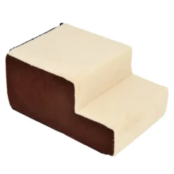 Hundetreppe Katzentreppe Einstiegshilfe 3 Stufen Haustier Plüsch Beige