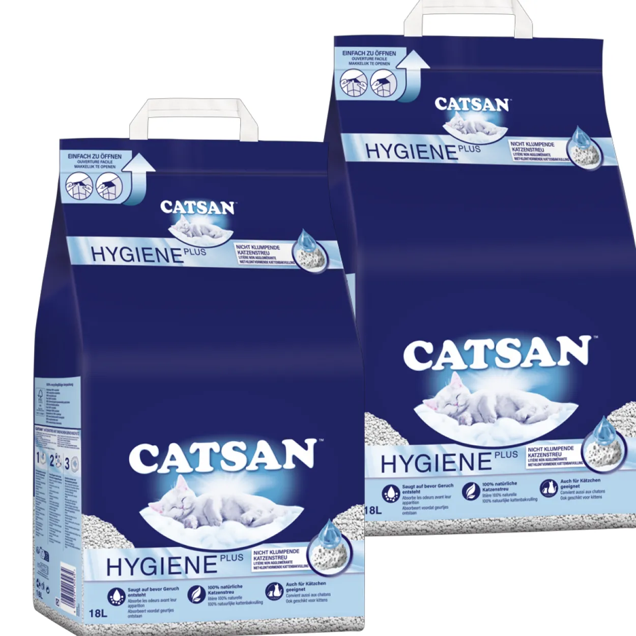 Hygiene Plus Katzenstreu 18l - 2er Set