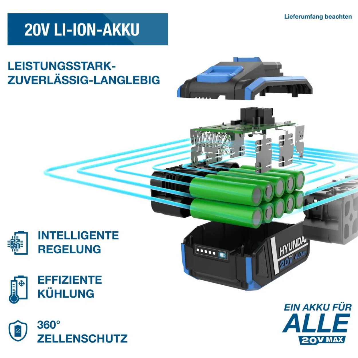 HYUNDAI Akku Heckenschere HT2051LI-4A1