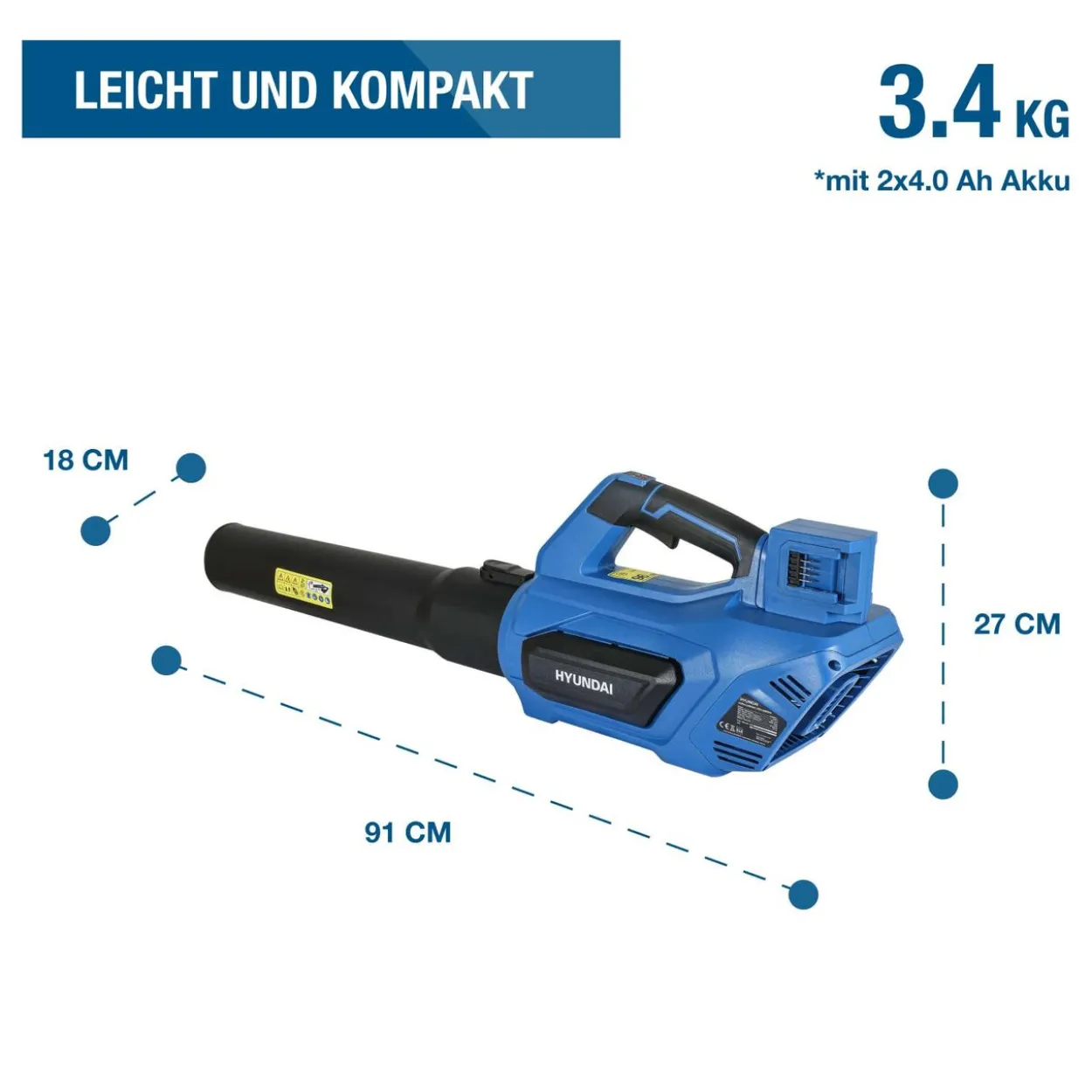 HYUNDAI Akku Laubbläser LB4050LI-4A2