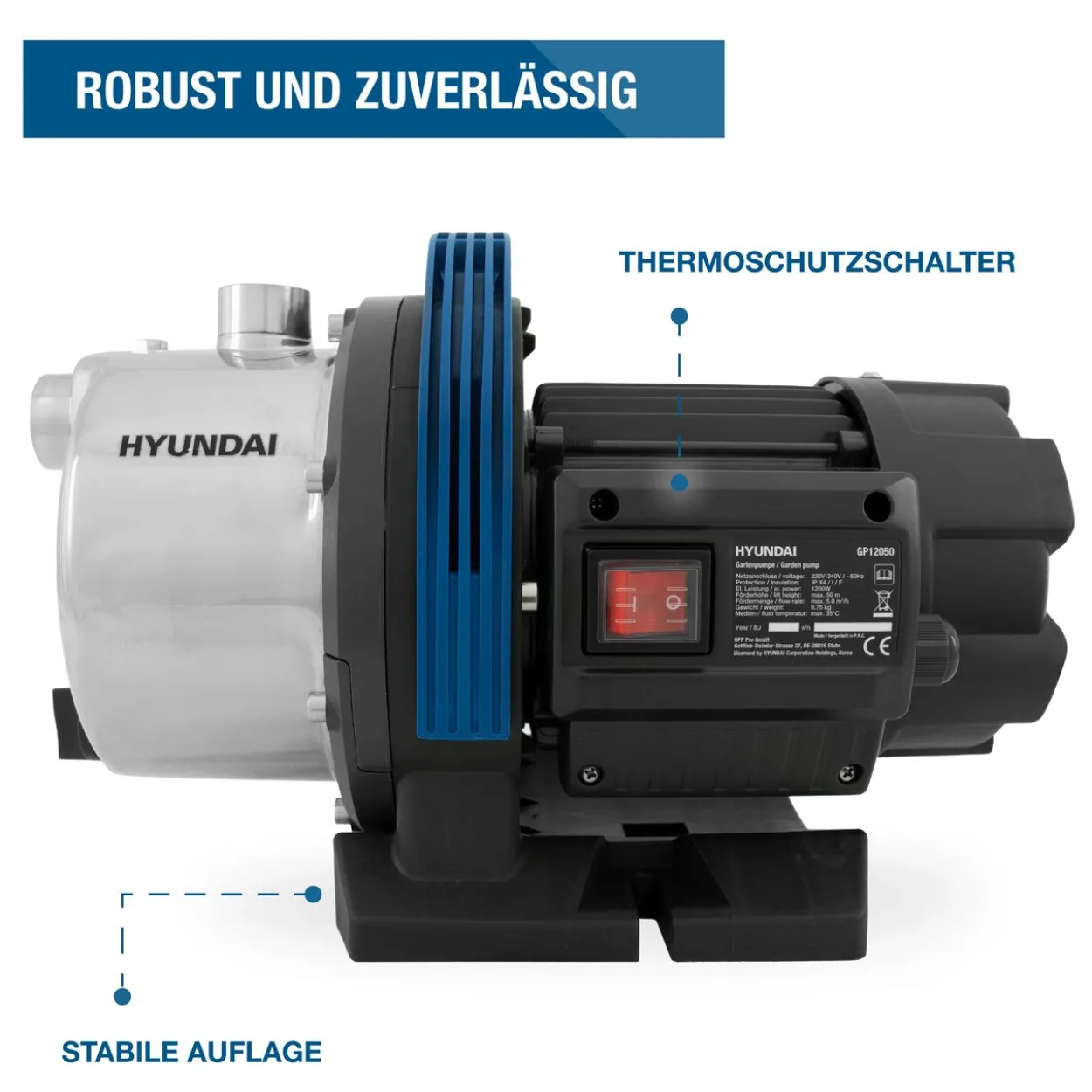 HYUNDAI Gartenpumpe GP12050