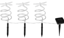 I-Glow LED-Solar-Gartenstecker "Spirale" - 3er-Set