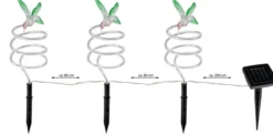 I-Glow LED-Solar-Gartenstecker "Spirale" - 3er-Set