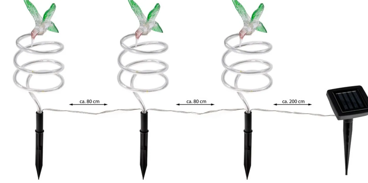 I-Glow LED-Solar-Gartenstecker "Spirale" - 3er-Set