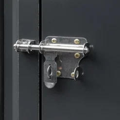 2in1 Brennholzlager mit Schrank aus verzinktem Stahl, ca. 270 x 104 x 161 cm - Schwarz
