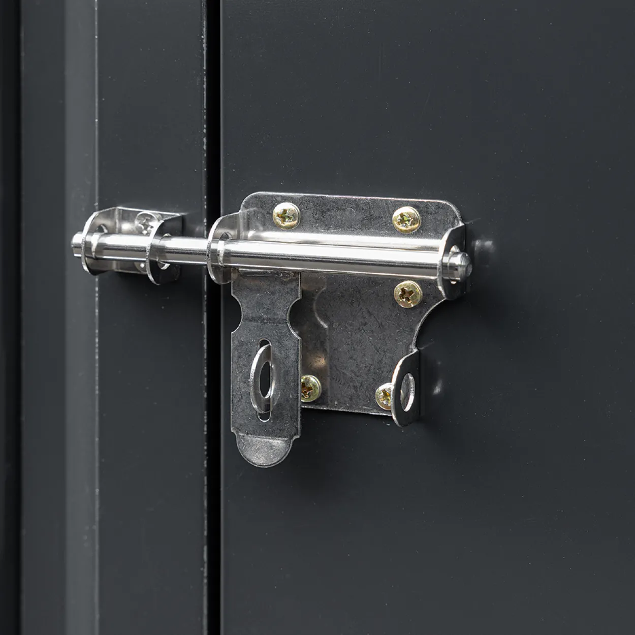 2in1 Brennholzlager mit Schrank aus verzinktem Stahl, ca. 270 x 104 x 161 cm - Schwarz